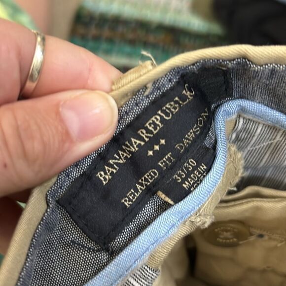 Banana Republic Khaki Chinos Classic Straight-Leg Cotton 33x30 DAWSON - Picture 9 of 11